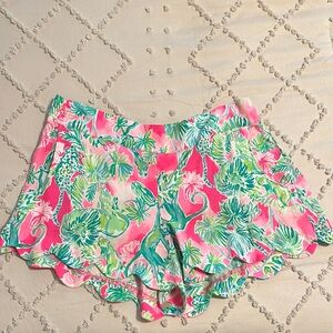 Lilly Pulitzer Pink and Green Tropical Shorts